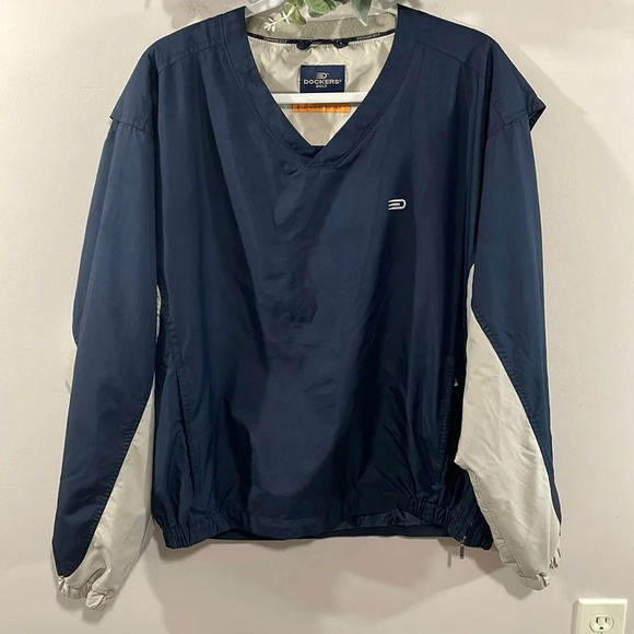 Dockers Golf Stain Defender V-Neck Pullover Windbreaker Jacket M - Picture 1 of 15